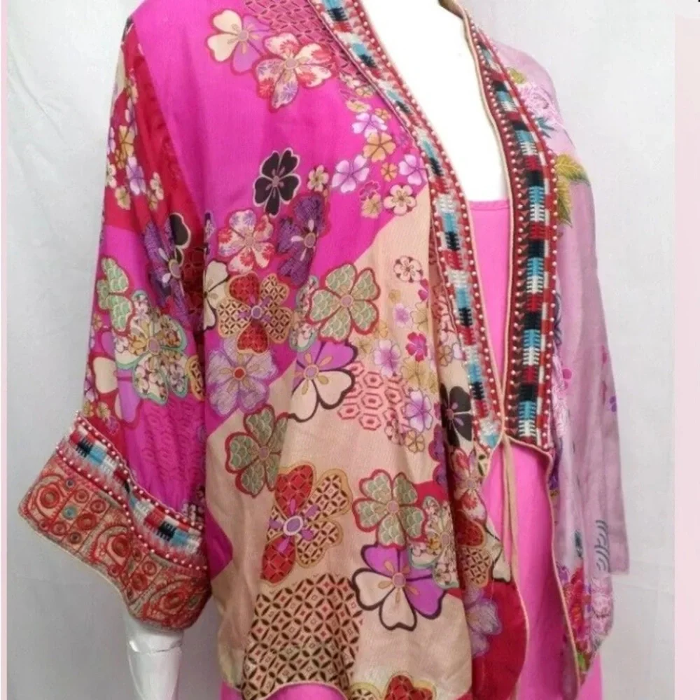 Johnny Was Women’s Silk Yama Lisa Kimono XL - Picture 2 of 14